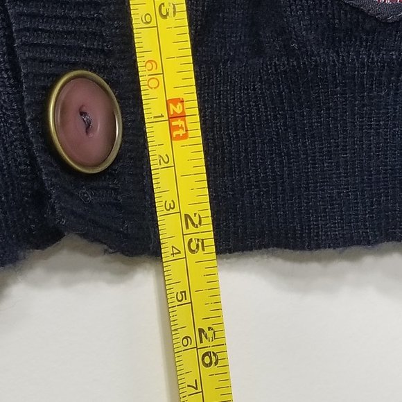 Vintage Giuliano Tricot Navy Grandpa Wool Blend Knit Cozy Cardigan Made In Italy - Picture 8 of 10